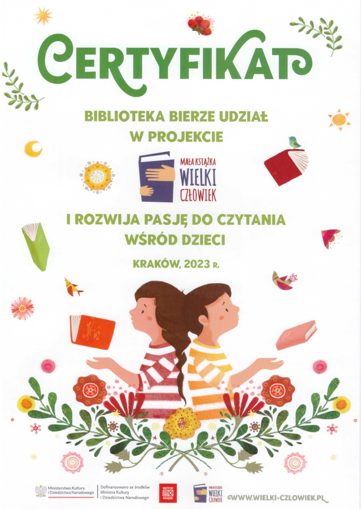 Certyfikat udziału w projekcie