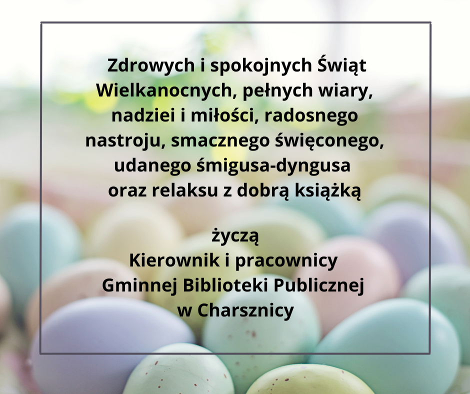 Życzenia wielkanocne, pisanki w tle